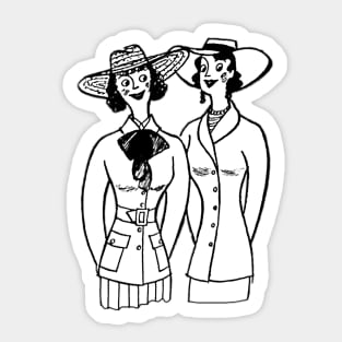 stylish twin sisters Sticker